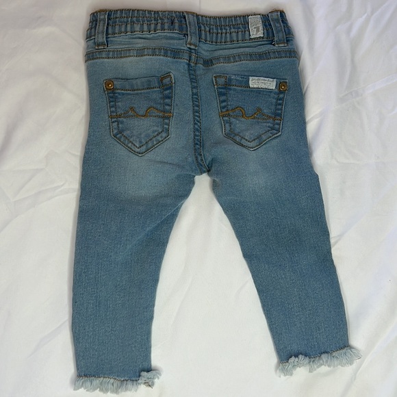 7 For All Man Kind Kids Matching Long Sleeve Top and Light Wash Jeans Baby Girl - Picture 7 of 8